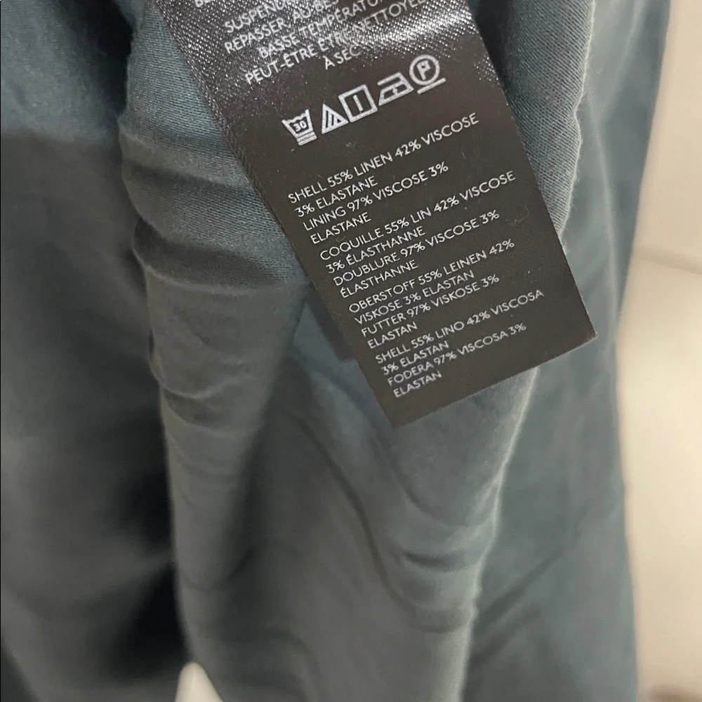 ANTHROPOLOGIE WOMENS STRETCH HALTER LINEN MIDI DRESS GREEN LARGE - Picture 4 of 9